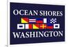 Ocean Shores, Washington - Nautical Flags-Lantern Press-Framed Art Print