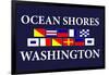 Ocean Shores, Washington - Nautical Flags-Lantern Press-Framed Art Print