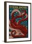 Ocean Shores, Washington - Octopus Mosaic-Lantern Press-Framed Art Print