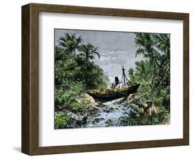 Ocean Steamship Carried Inland in Sumatra by Tsunami from the Krakatoa Eruption, 1883-null-Framed Giclee Print