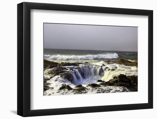 Ocean Storm along Cape Perpetua, Oregon Coast-Craig Tuttle-Framed Photographic Print