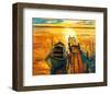 Ocean Sunset with Boat & Jetty-null-Framed Art Print