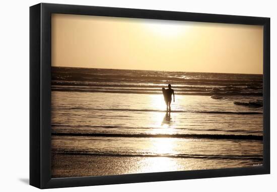 Ocean (Surfer and the Sea) Art Poster Print-null-Framed Poster
