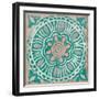 Ocean Tale Tile VI Coral-null-Framed Art Print