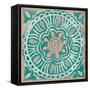 Ocean Tale Tile VI Coral-null-Framed Stretched Canvas