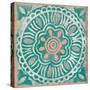 Ocean Tale Tile VI Coral-null-Stretched Canvas