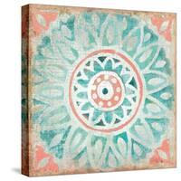 Ocean Tales Tile VII Coral-null-Stretched Canvas