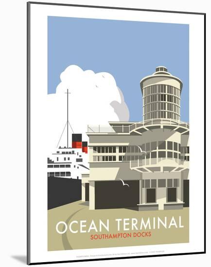 Ocean Terminal, Southampton - Dave Thompson Contemporary Travel Print-Dave Thompson-Mounted Art Print