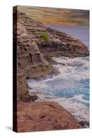 Ocean view from Spitting Caves. Oahu. Hawaii.-Tom Norring-Stretched Canvas