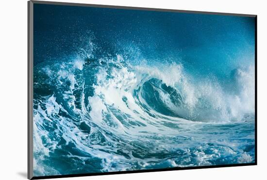 Ocean Wave Crushing-null-Mounted Art Print