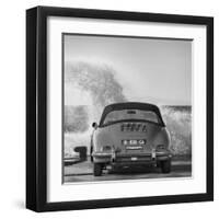 Ocean Waves Breaking on Vintage Beauties (BW detail 1)-Gasoline Images-Framed Giclee Print