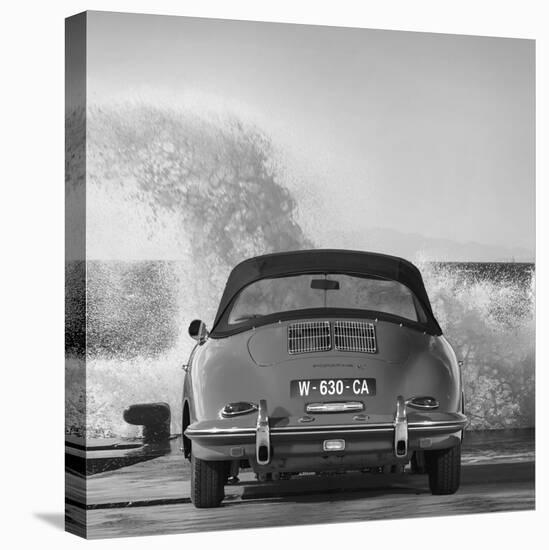 Ocean Waves Breaking on Vintage Beauties (BW detail 1)-Gasoline Images-Stretched Canvas