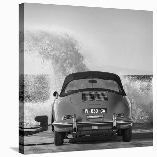 Ocean Waves Breaking on Vintage Beauties (BW detail 1)-Gasoline Images-Stretched Canvas