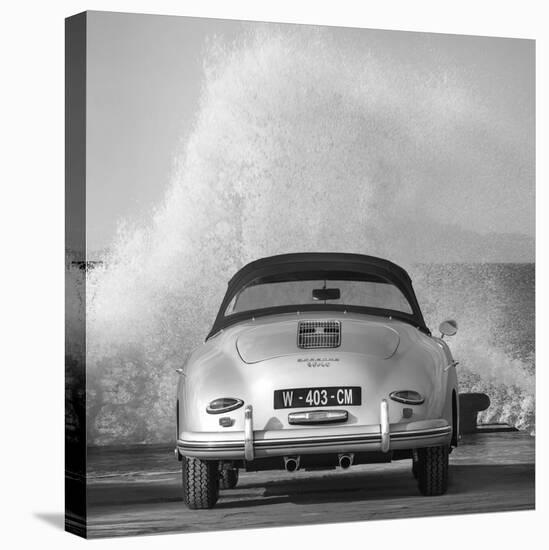 Ocean Waves Breaking on Vintage Beauties (BW detail 2)-Gasoline Images-Stretched Canvas