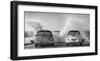 Ocean Waves Breaking on Vintage Beauties (BW)-Gasoline Images-Framed Giclee Print