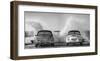 Ocean Waves Breaking on Vintage Beauties (BW)-Gasoline Images-Framed Giclee Print