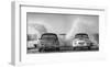 Ocean Waves Breaking on Vintage Beauties (BW)-Gasoline Images-Framed Giclee Print