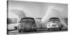 Ocean Waves Breaking on Vintage Beauties (BW)-Gasoline Images-Stretched Canvas