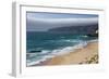 Ocean Waves Crashing on the Sandy Beach of Cascais, Surrounded by Cliffs, Estoril Coast-Roberto Moiola-Framed Photographic Print