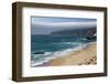 Ocean Waves Crashing on the Sandy Beach of Cascais, Surrounded by Cliffs, Estoril Coast-Roberto Moiola-Framed Photographic Print