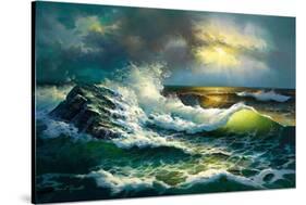 Ocean Waves-Diane Romanello-Stretched Canvas