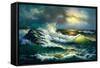 Ocean Waves-Diane Romanello-Framed Stretched Canvas