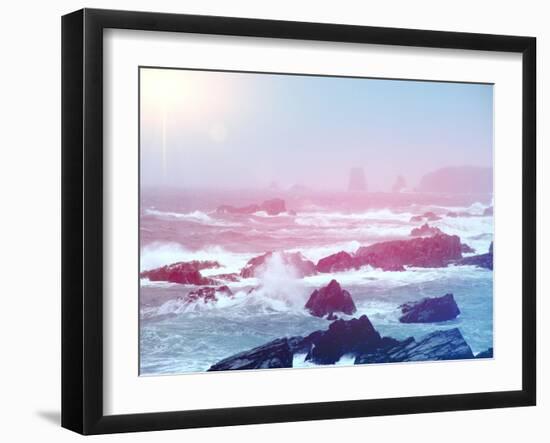 Ocean with Big Waves-melking-Framed Photographic Print