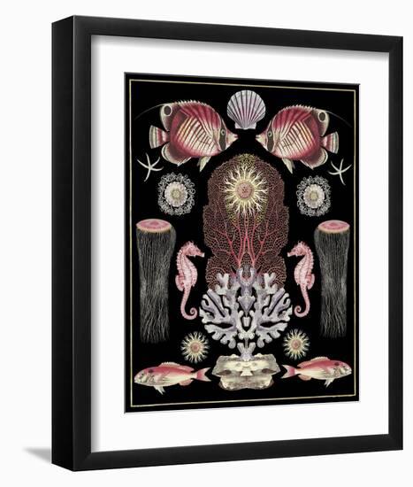 Oceana - Pink on Black-Susan Clickner-Framed Art Print