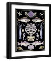 Oceana - Purple on Black-Susan Clickner-Framed Art Print