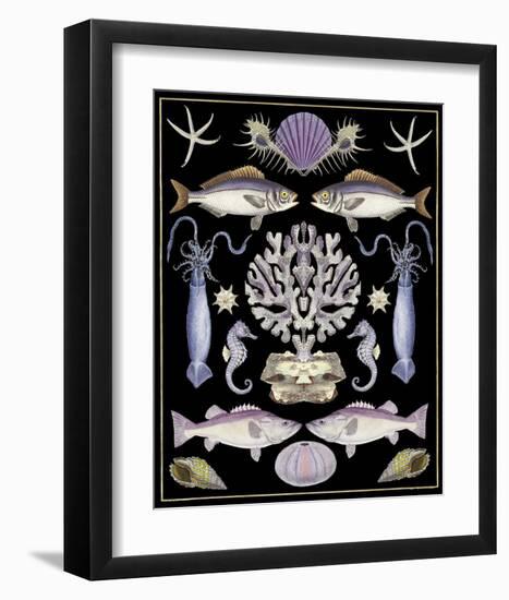 Oceana - Purple on Black-Susan Clickner-Framed Art Print