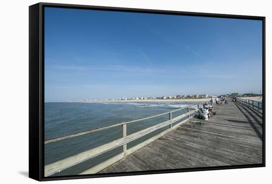 Oceanana Fishing Pier, Atlantic Beach, Outer Banks-Michael DeFreitas-Framed Stretched Canvas