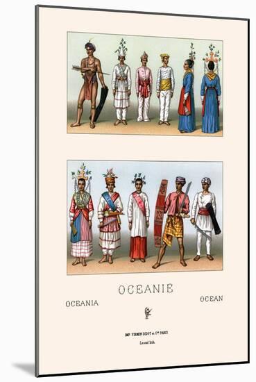 Oceani Malaysians and Indonesians-Racinet-Mounted Art Print