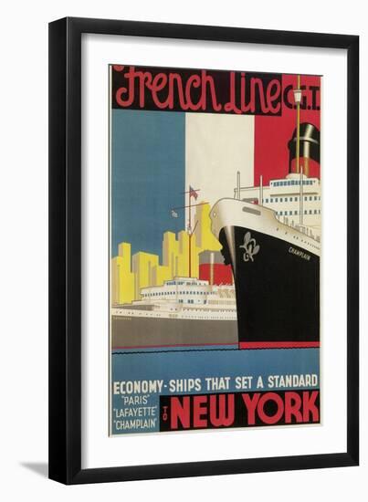 Oceanliner, French Line-null-Framed Art Print