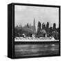 Oceanliner 'Queen Elizabeth' on the Hudson River-Andreas Feininger-Framed Stretched Canvas