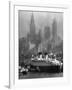 Oceanliner Queen Elizabeth Sailing in to Port-Andreas Feininger-Framed Photographic Print