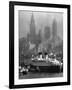 Oceanliner Queen Elizabeth Sailing in to Port-Andreas Feininger-Framed Photographic Print