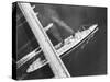 Oceanliner, Queen Mary on Last Sailing from New York to England-Arthur Schatz-Stretched Canvas