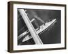 Oceanliner, Queen Mary on Last Sailing from New York to England-Arthur Schatz-Framed Photographic Print