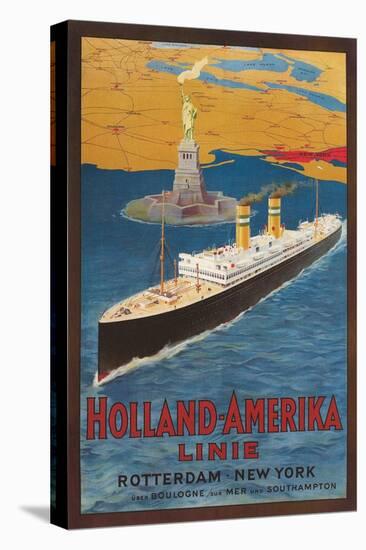 Oceanliner, Statue of Liberty, New York City-null-Stretched Canvas