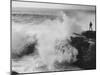 Oceanographer Willard Bascom Standing on a Rock while Observing the Crashing Surf-Bill Ray-Mounted Photographic Print