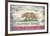 Oceanside, California - Barnwood State Flag-Lantern Press-Framed Art Print