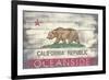 Oceanside, California - Barnwood State Flag-Lantern Press-Framed Art Print