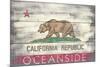 Oceanside, California - Barnwood State Flag-Lantern Press-Mounted Art Print