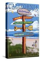 Oceanside, California - Destination Signpost-Lantern Press-Stretched Canvas