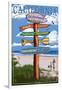 Oceanside, California - Destination Signpost-Lantern Press-Framed Art Print