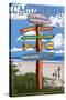 Oceanside, California - Destination Signpost-Lantern Press-Stretched Canvas