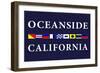 Oceanside, California - Nautical Flags-Lantern Press-Framed Art Print