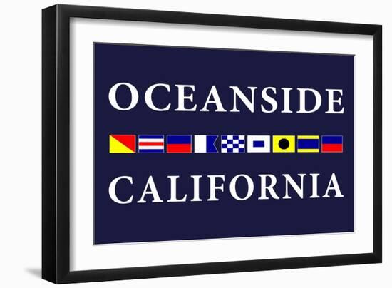 Oceanside, California - Nautical Flags-Lantern Press-Framed Art Print