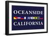 Oceanside, California - Nautical Flags-Lantern Press-Framed Art Print