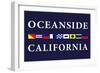 Oceanside, California - Nautical Flags-Lantern Press-Framed Art Print